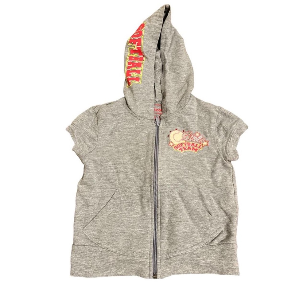 y2k capsleeve gray zip up top